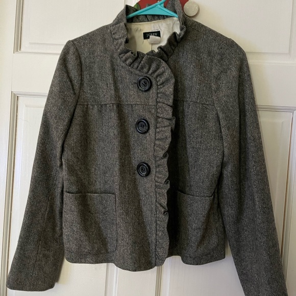 J. Crew Gray Wool Blend Structured Blazer - Picture 1 of 3